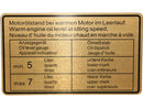 Porsche 911 1970-1972 Engine Oil Level Decal - Dansk Classic 90100650401
